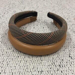 Padded Plaid & Tan Headband - set of 2